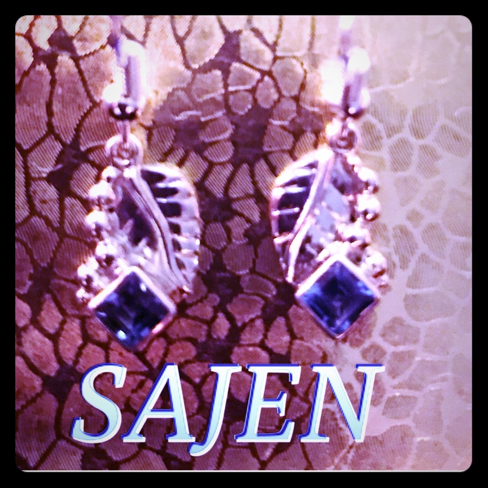 Sajen Topaz, Sterling Dangle Earrings